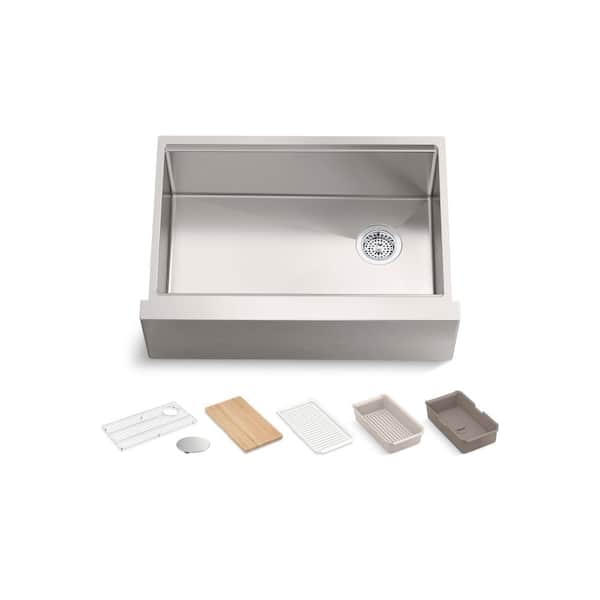 Strive 29-1/2 in. Undermount Single Bowl Stainless Steel Workstation Kitchen Sink