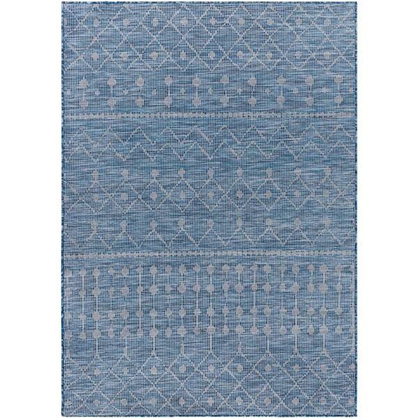Livabliss Laylani Blue 5 ft. 1 in. x 7 ft. Indoor/Outdoor Area Rug
