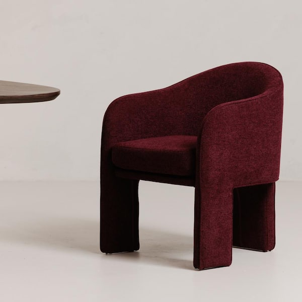 Tristan Plum Dining Chair, OEKO-TEX Performance Fabric with Iron Frame