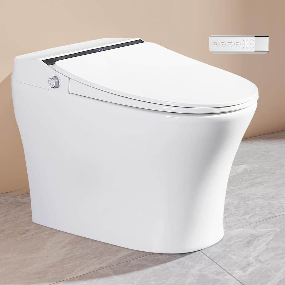 Elongated Smart Toilet Bidet 1-Piece 1.28 GPF in White w/Auto Flush, Heated Seat, Air Drying, Remote Control,LED Display price history on PriceWatchPro