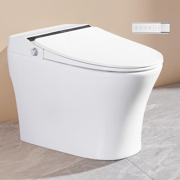 Vanity Art Elongated Smart Toilet Bidet 1-Piece 1.28 GPF in White w ...