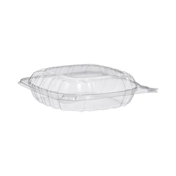 Button Lock Tamper Evident RPET Clear Sandwich Wedge Container, 5/50  (250/Case)