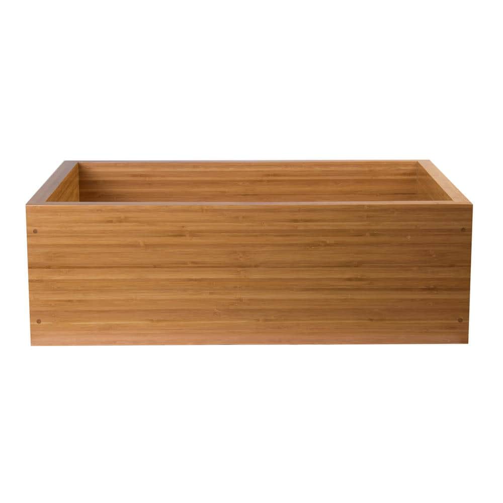 30'' Natural Bamboo Farmhouse Single Bowl Kitchen Sink