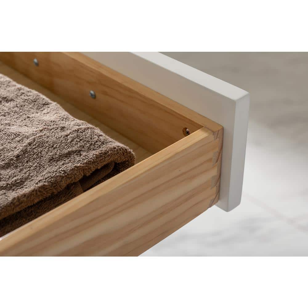 Milano 60" White Birch Single Vanity with Marble Top
