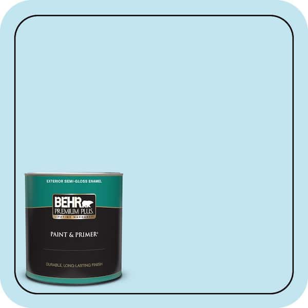 BEHR PREMIUM PLUS 1 qt. #530A-2 Skylark Semi-Gloss Enamel Exterior Paint & Primer