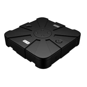 308 lbs. Square HDPE Patio Umbrella Base in Black with Wheels