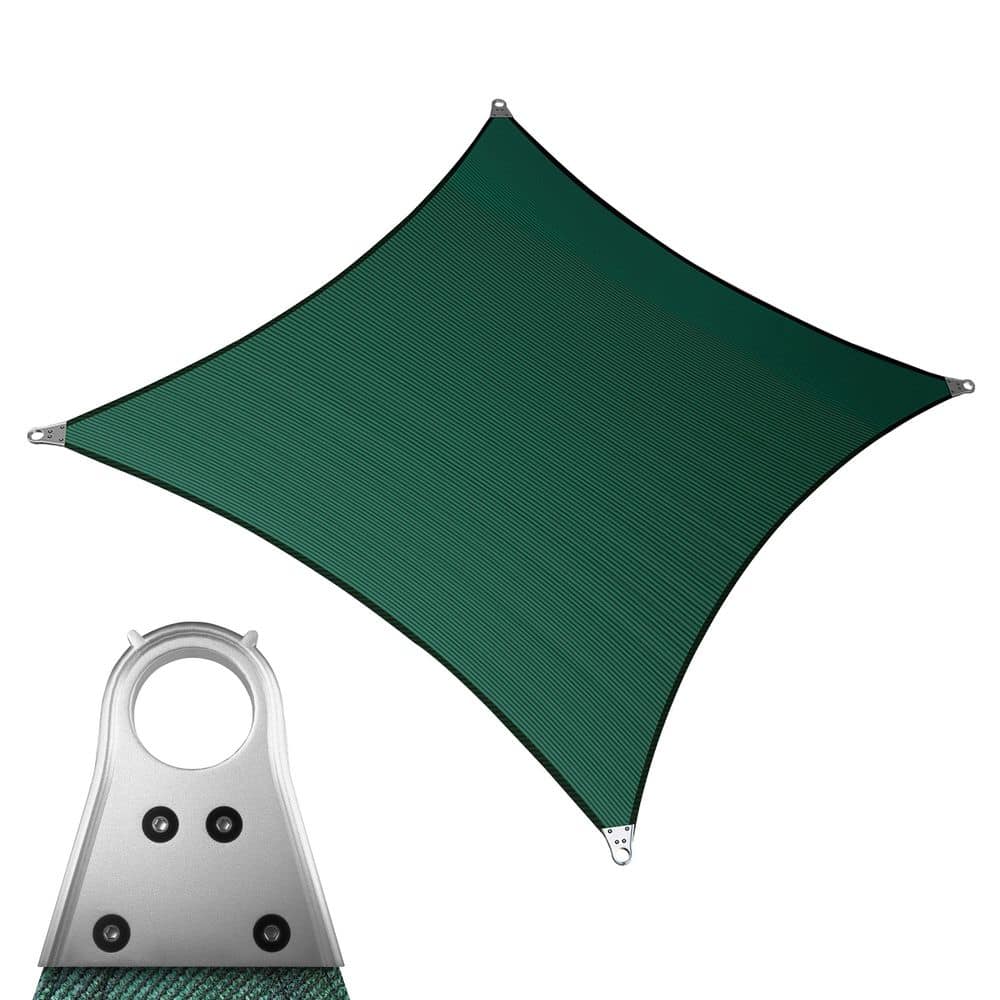 Super Ring 20 ft. x 20 ft. Sun Shade Sail with Hardware Kit and Cable-Green price history on PriceWatchPro