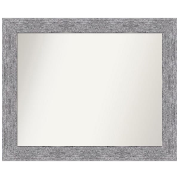 Amanti Art Bark Rustic Grey 33 in. W x 27 in. H Non-Beveled Bathroom Wall Mirror in Gray