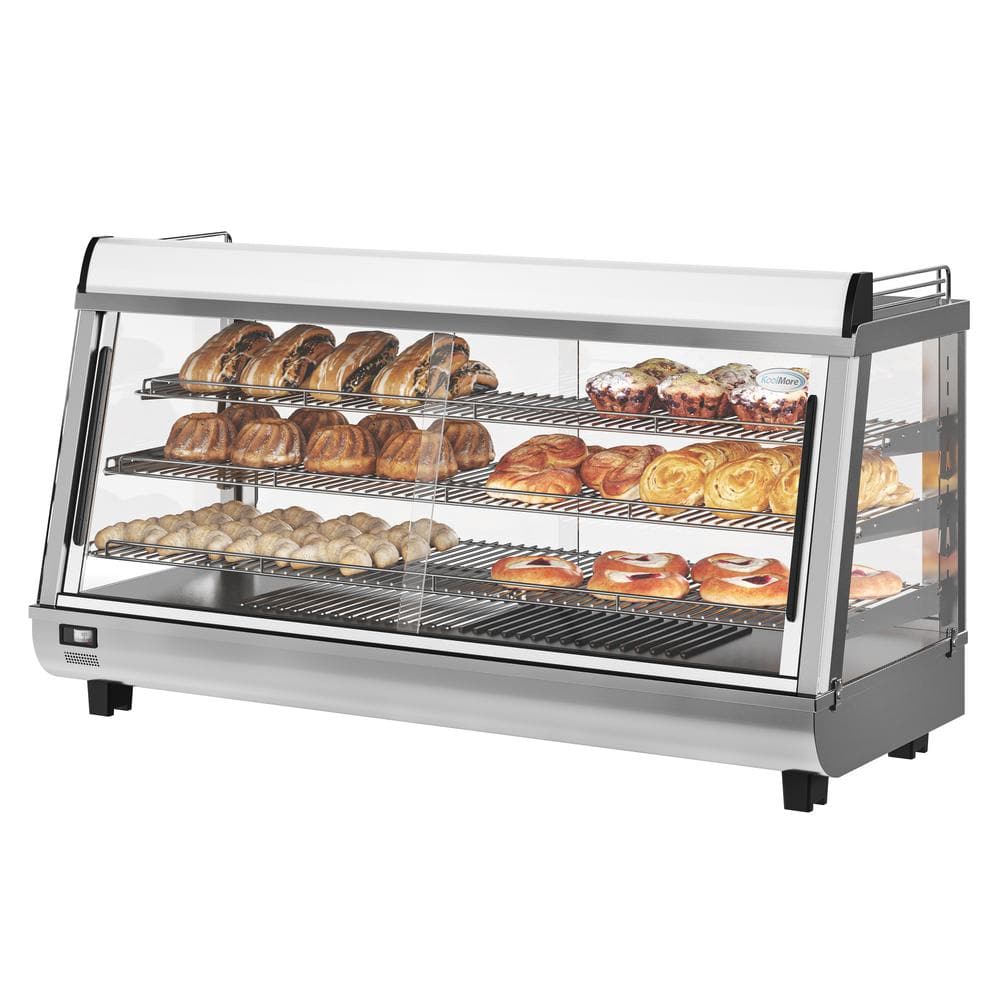 Koolmore 48 in. Glass Countertop Display Warmer, 6.5 cu. ft. in Stainless Steel