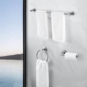 3-Piece Bath Hardware Set, Wall Mounted Towel Bar Set, Toilet Paper Holder, Towel Ring, Wall Mounted Thickened Aluminium