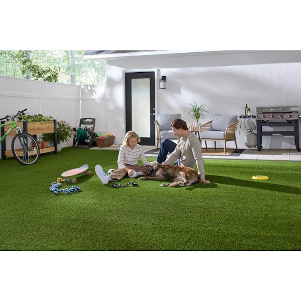Lifeproof with Petproof Technology - Premium Pet Turf 12 ft. Wide x Cut to Length Green Artificial Grass Turf