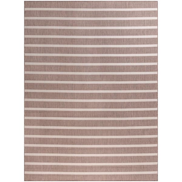 Nourison Positano Natural Ivory 8 ft. x 10 ft. Stripes Contemporary Area Rug