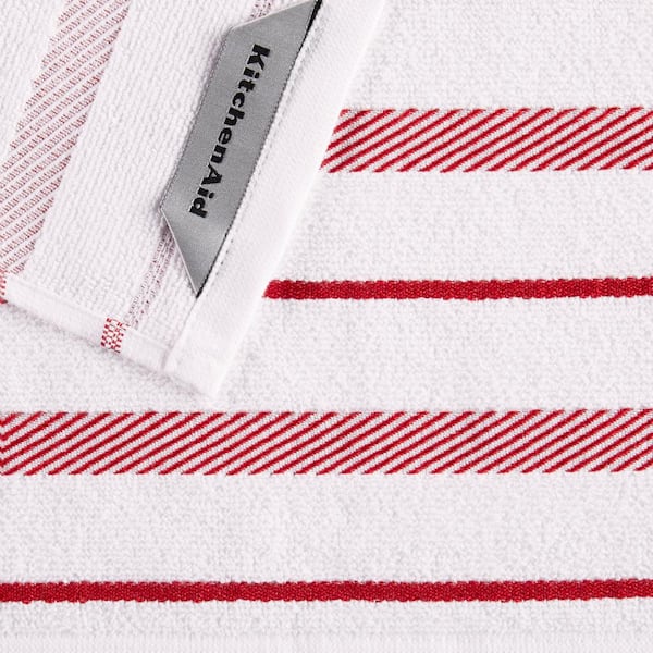 Cab Creations tea towels Handmade cotton white Black red white stripes