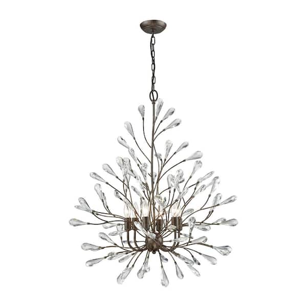 Titan Lighting Crislett 31'' Wide 6-Light Chandelier - Sunglow Bronze