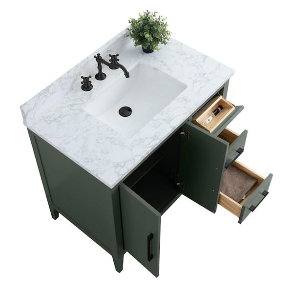 watageum マーブル34 Vanity Art 36 in. W x 22 in. D x 34 in. H Single Sink