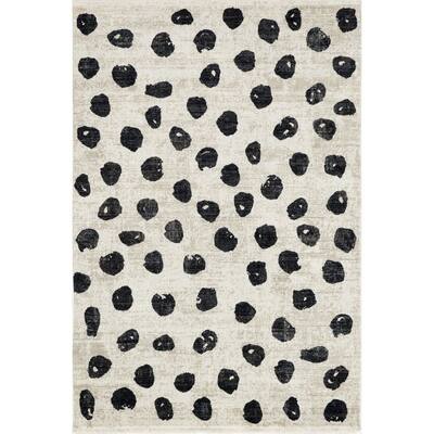 black and white polka dot rug 5x7