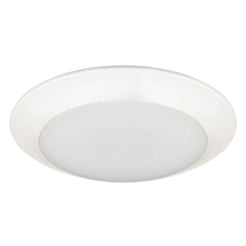 EnviroLite 8 in. White Integrated Surface Mounted Disk Light Trim EVDSK81825CWH30 The Home Depot