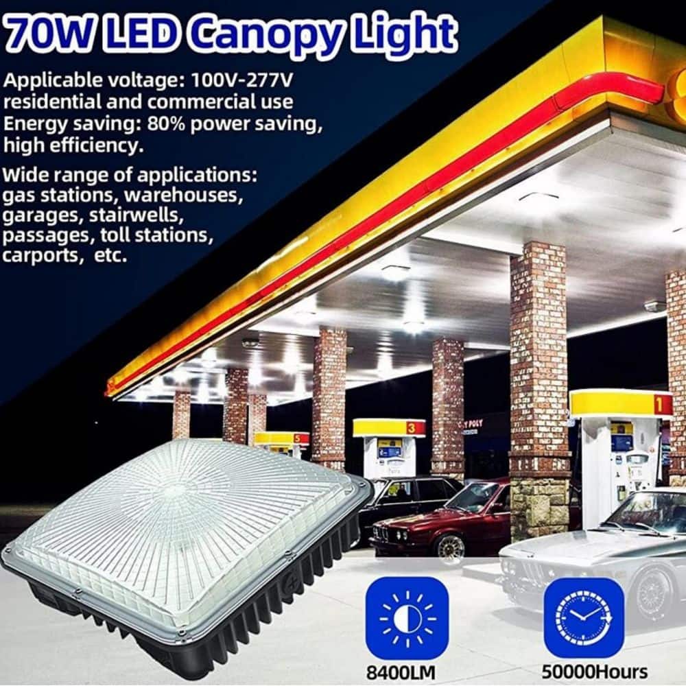 350-Watt Equivalent Bronze Integrated LED Gas Station Canopy Light 8400 Lumens 120-277V, 5000K White, ETL Listed, 2-Pack price history on PriceWatchPro