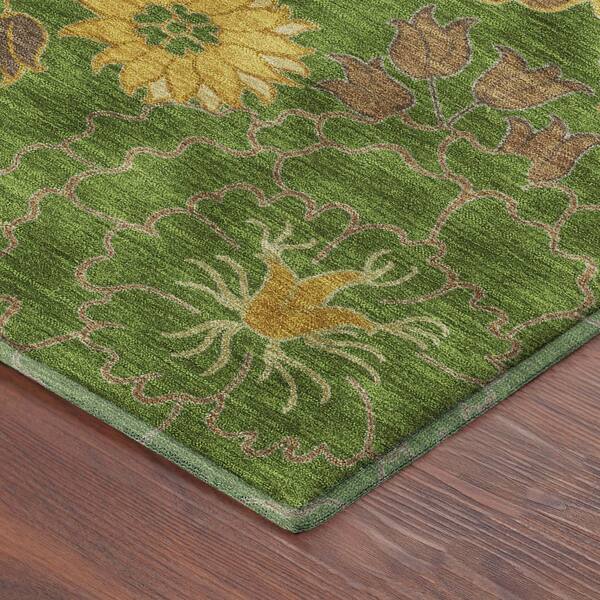 Mayfield Premium Machine Washable Abstract AMF2294 Fern 10 ft. x 14 ft. Area Rug
