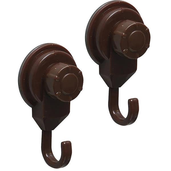 EVIDECO French home goods Brown Bath, Kitchen, Home Strong Hold Suction Hooks (Set of 2)