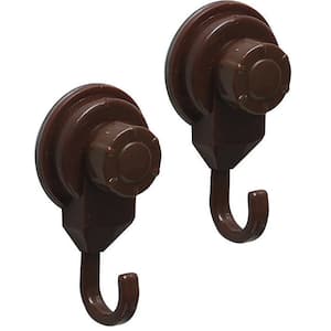 Brown Bath, Kitchen, Home Strong Hold Suction Hooks (Set of 2)