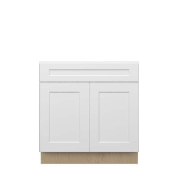 Norfolk Assembled 33 in. W x 34.5 in. H x 24 in. D Plywood Sink Base Cabinet in Painted White