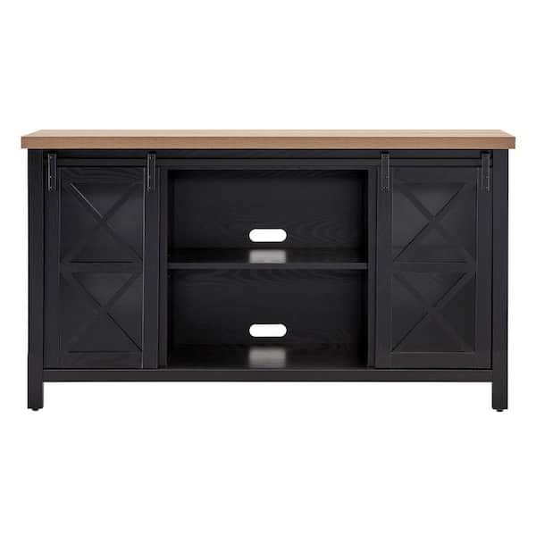 Meyer&Cross Clementine 58 in. Black Grain and Golden Brown TV Stand Fits TV's up to 65 in.