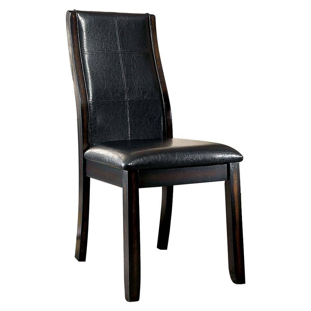 Emilio Brown Faux Leather Upholstered Parsons Side Chair