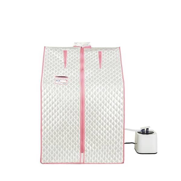 Tidoin 1-Person Sliver Steam Sauna with Sauna Tent Unit, Remote Controller, Steam Generator, Mat Board and Foldable Chair