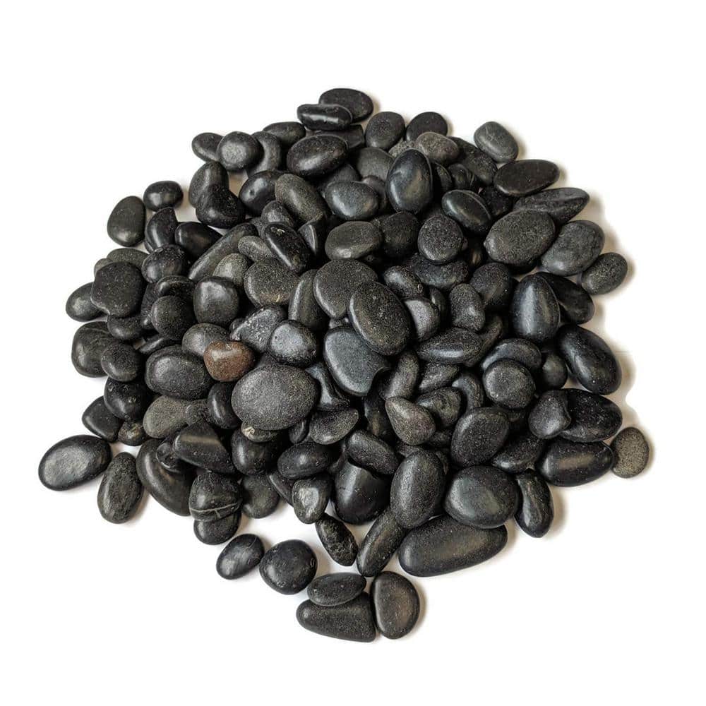 0.1 cu. ft. Black Small Polished Pebbles 2 lbs. 3/8 in.-1/2 in. Size Landsc