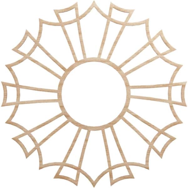 Ekena Millwork 28 in. x 9.875 in. x 0.25 in. Wood Medallion Moulding