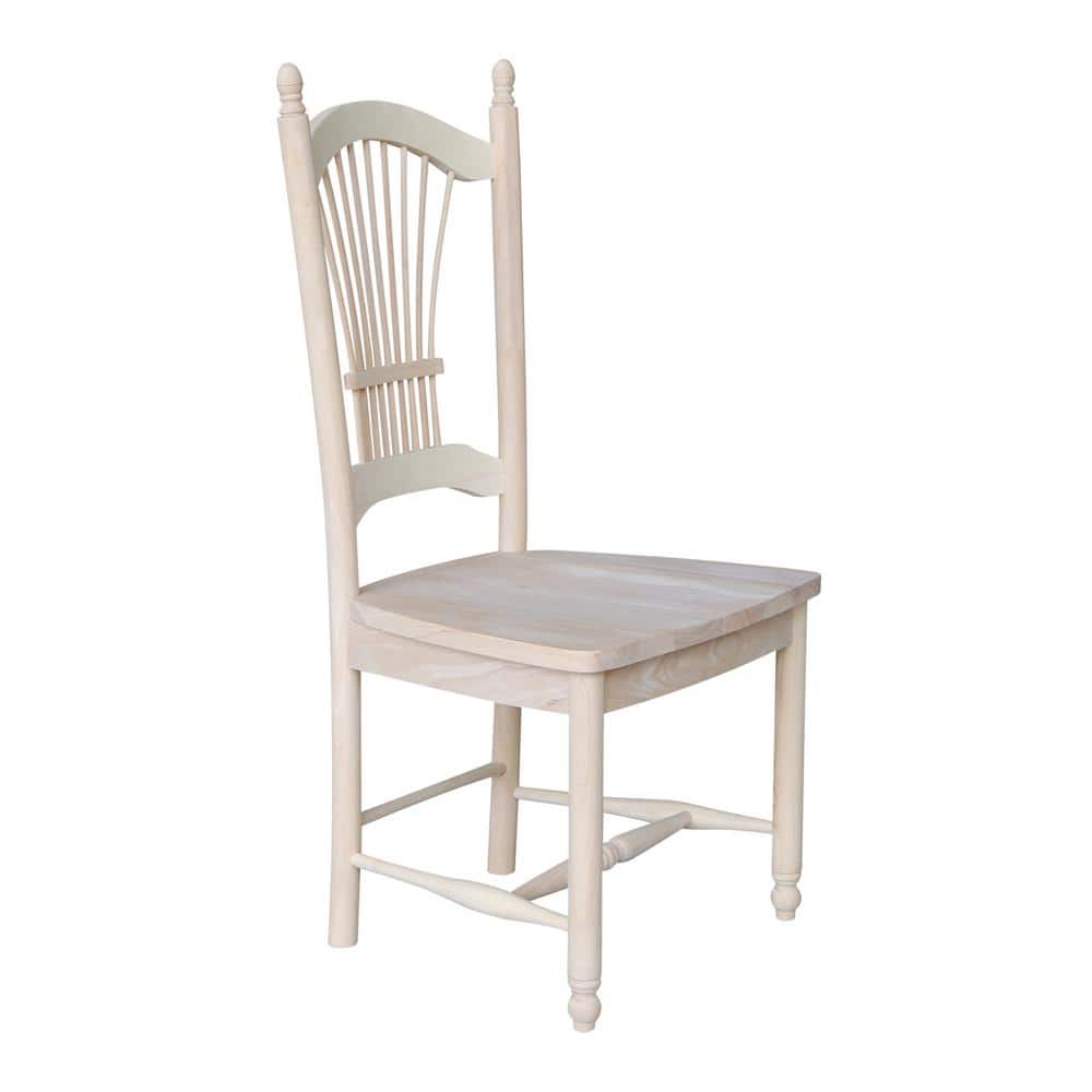 High-Back Brown Microfiber Upholstered Side Chair in Solid Wood