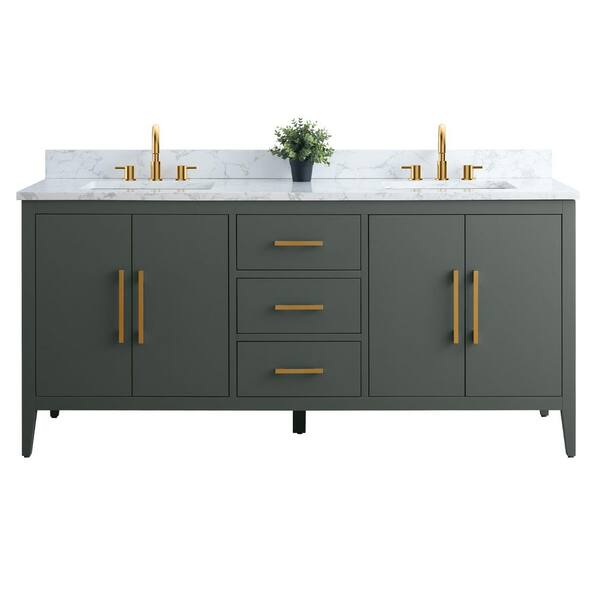 Vanity Art 72 in. W x 22 in. D x 34 in. H Double Sink