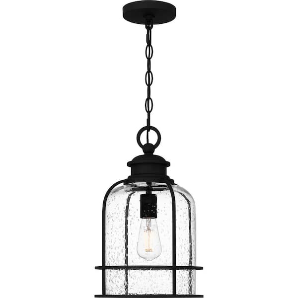 Bowles 16.25 in. 1-Light Earth Black Outdoor Pendant Light