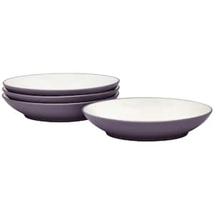 Colorwave Plum 9 in., 35 fl.oz (Purple) Stoneware Coupe Pasta Bowls, (Set of 4)