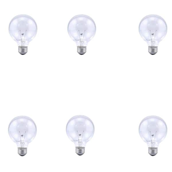 Sylvania 40-Watt Incandescent G25 Clear Globe Light Bulb (6-Pack)