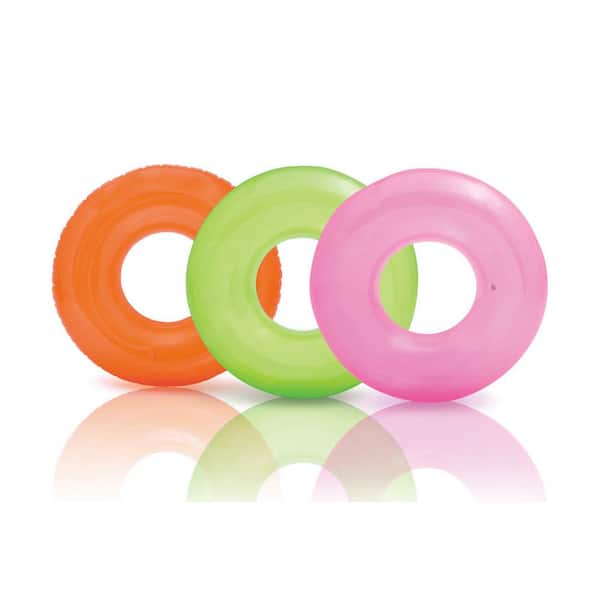 Intex 59260EP Colorful Transparent Inflatable Swimming Pool Tube Raft (2-Pack)