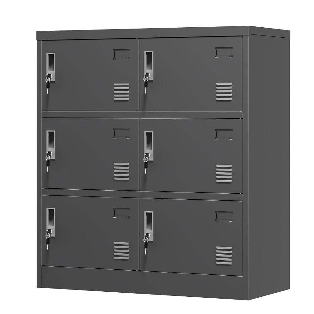 35.4 in. W x 39.4 in. H x 15.7 in. D 6-Door Freestanding Cabinet in Black with Card Slot for Office Gym School price history on PriceWatchPro