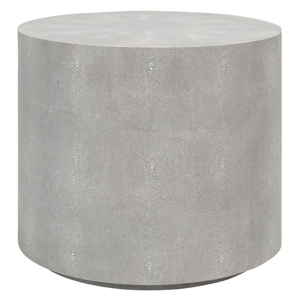 SAFAVIEH Diesal 20.08 in. Grey Round Resin End Table