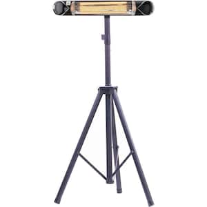 35.4 in. 1500-Watt Infrared Electric Patio Heater with Remote Control and Tripod Stand in Black