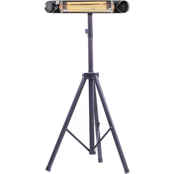 Hanover 35.4 in. 1500-Watt Infrared Electric Patio Heater with Remote  Control and Tripod Stand in Black HAN1052ICBLK-TP - The Home Depot