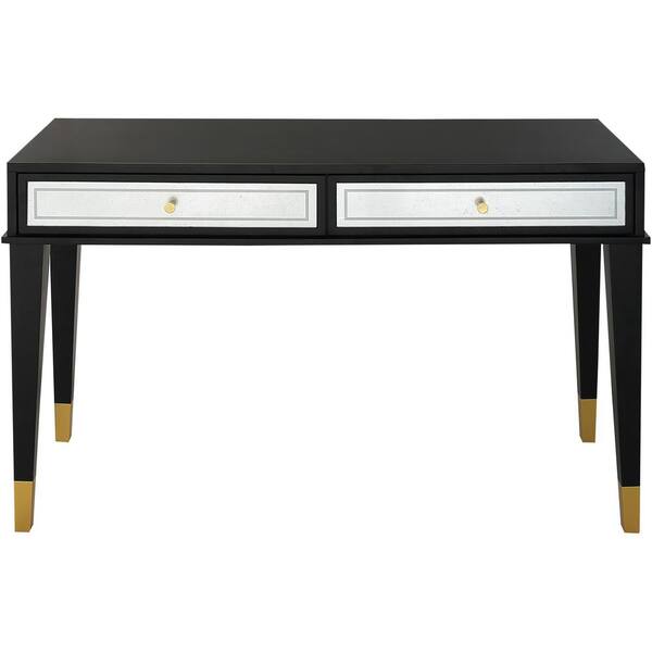 Camden Isle Makalu 47.2 in. Black Rectangle Glass Console Table