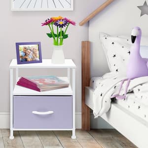 1-Drawer Purple Nightstand 18.37 in. H x 15.75 in. W x 15.75 in. D