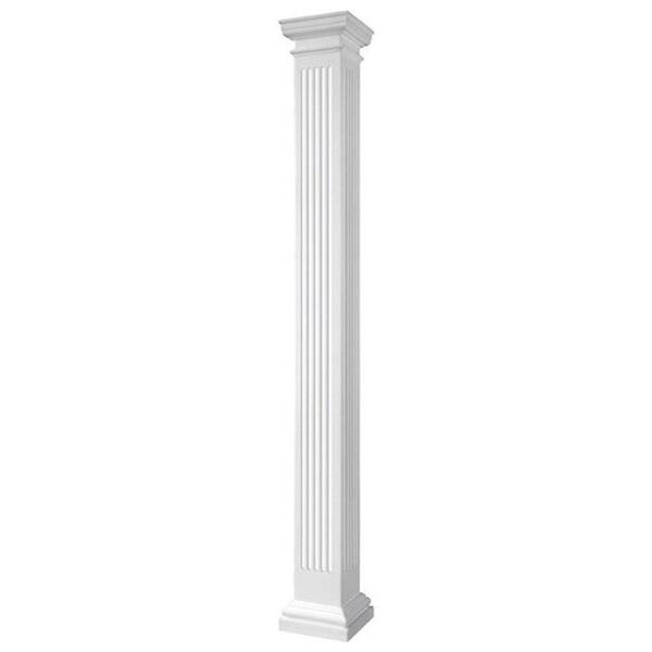 Ekena Millwork 10 in. W x 10 ft. H Endura-Stone Fluted Column Square ...