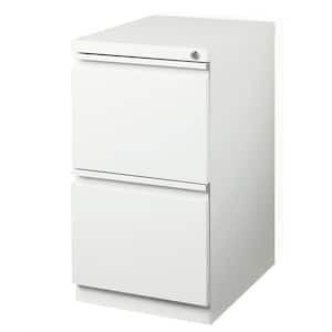 20 in. D 2-Drawer White Metal Letter Width 15 in. W Mobile Pedestal File Cabinet File-File