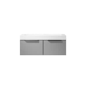 Vegadeo 48 in. W x 19.7 in. D x 20.3 in. H Single Sink Bath Vanity in Grey with White Integral Sink Top