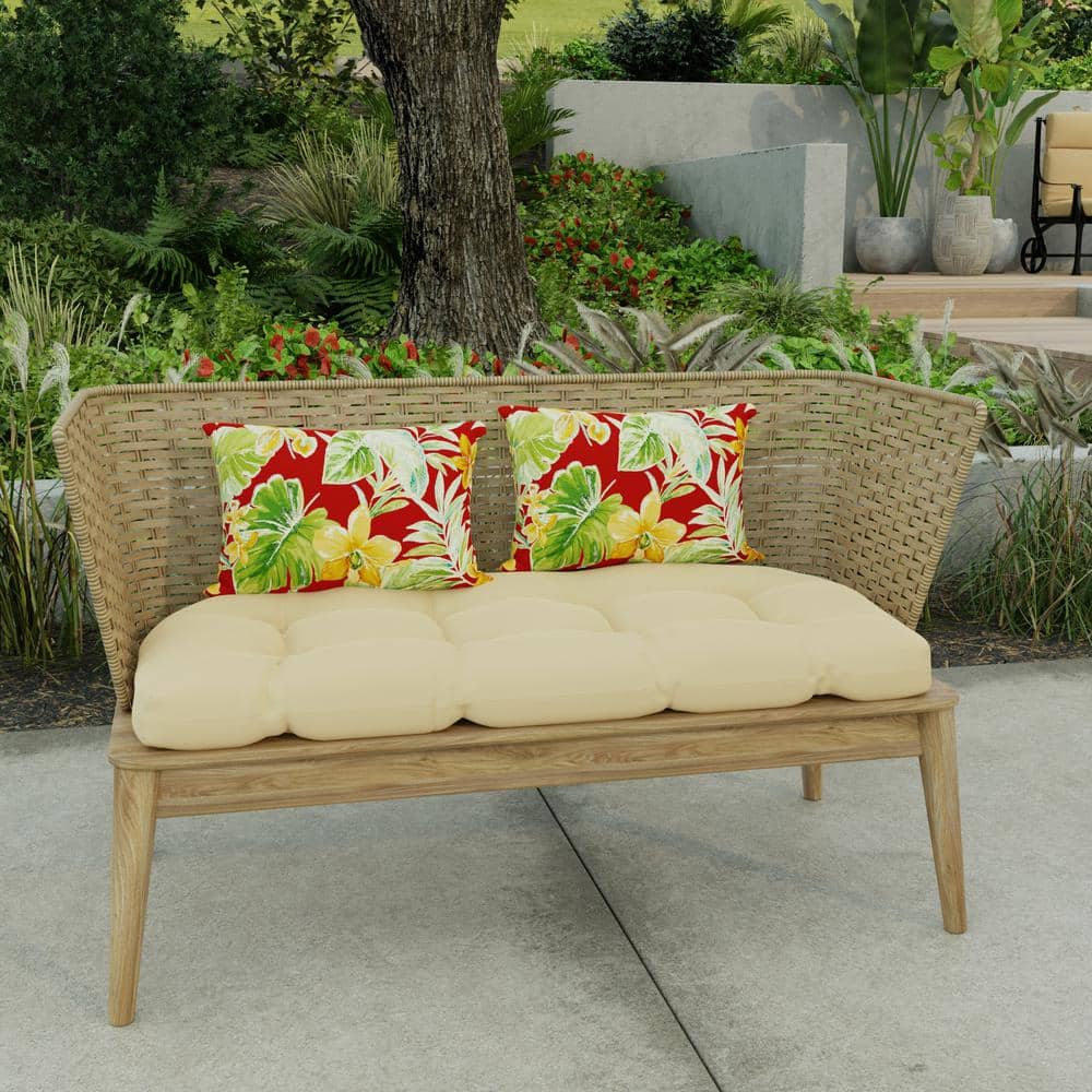 Beachcrest Poppy Red Floral Rectangular Outdoor Lumbar Pillows Set