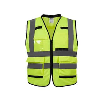 Performance Small/Medium Yellow Class 2 High Visibility Safety Vest with 15 Pockets