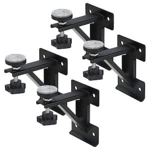 4.5 in. H x 4 in. W x 3 in. D Undermount Sink Brackets, Sink Repair Kit with Black Coating Prevent Rust (4-Pack)