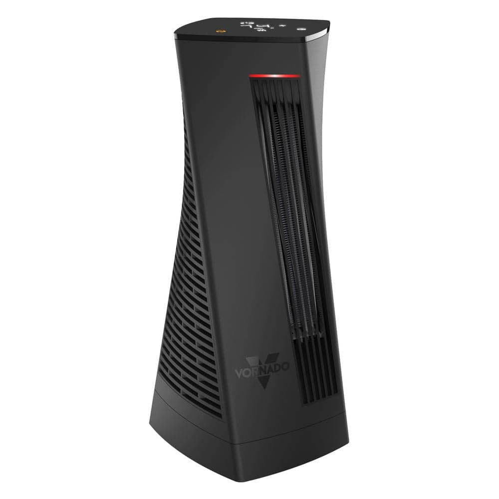 Vornado Black Electric Oscillating Tower Heater with Thermostat